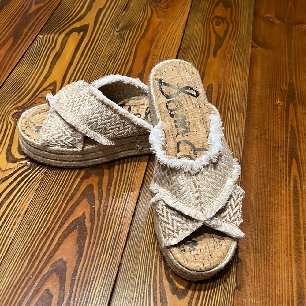 Sam Edelman flatforom espadrille slides size 8.5